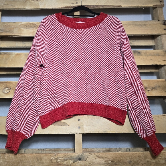 Hazel moon sweater Size: L Color: Red/white - Picture 1 of 3